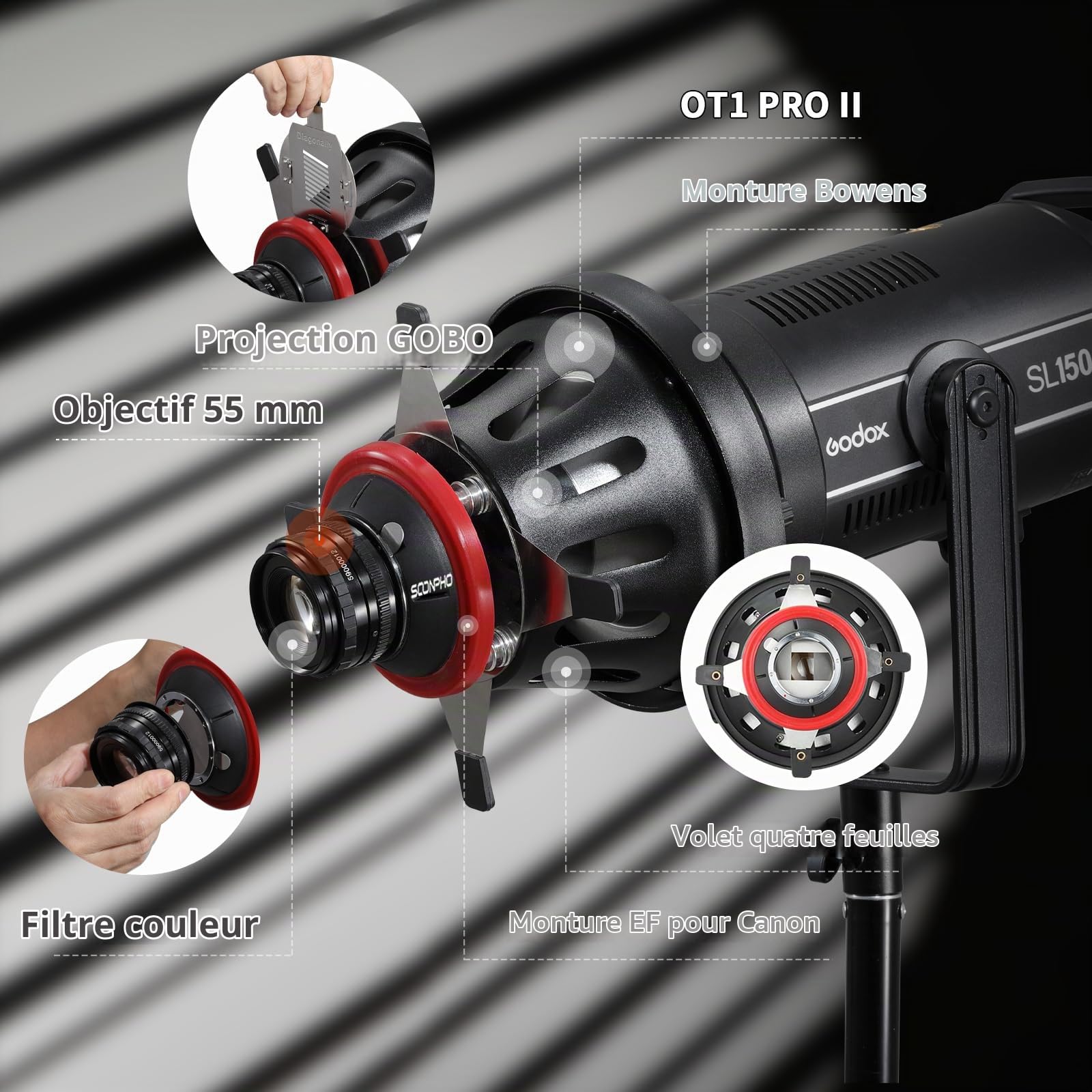 SOONPHO OT1 Pro II Snoot Optical Bowens for Photography,Cylinder