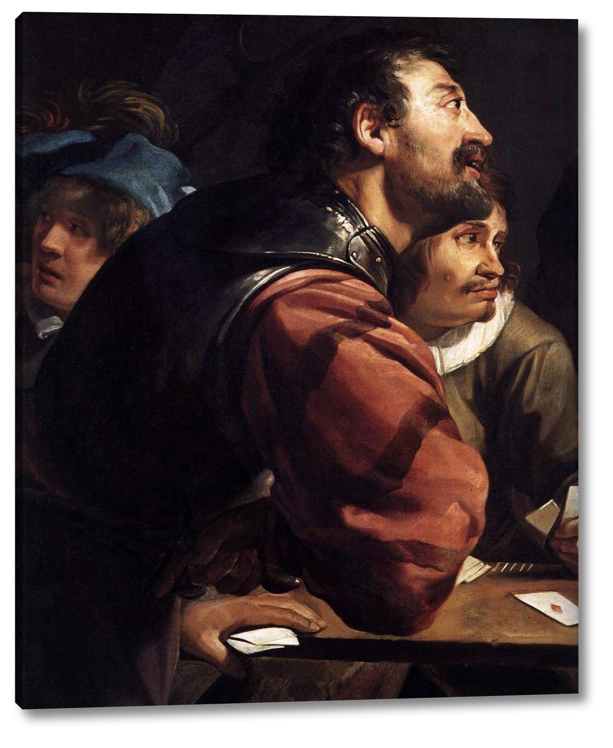 The Denial of St Peter Detail by Theodor Rombouts - 20" x 24" Gallery Wrap Canvas Art Print - Ready to Hang