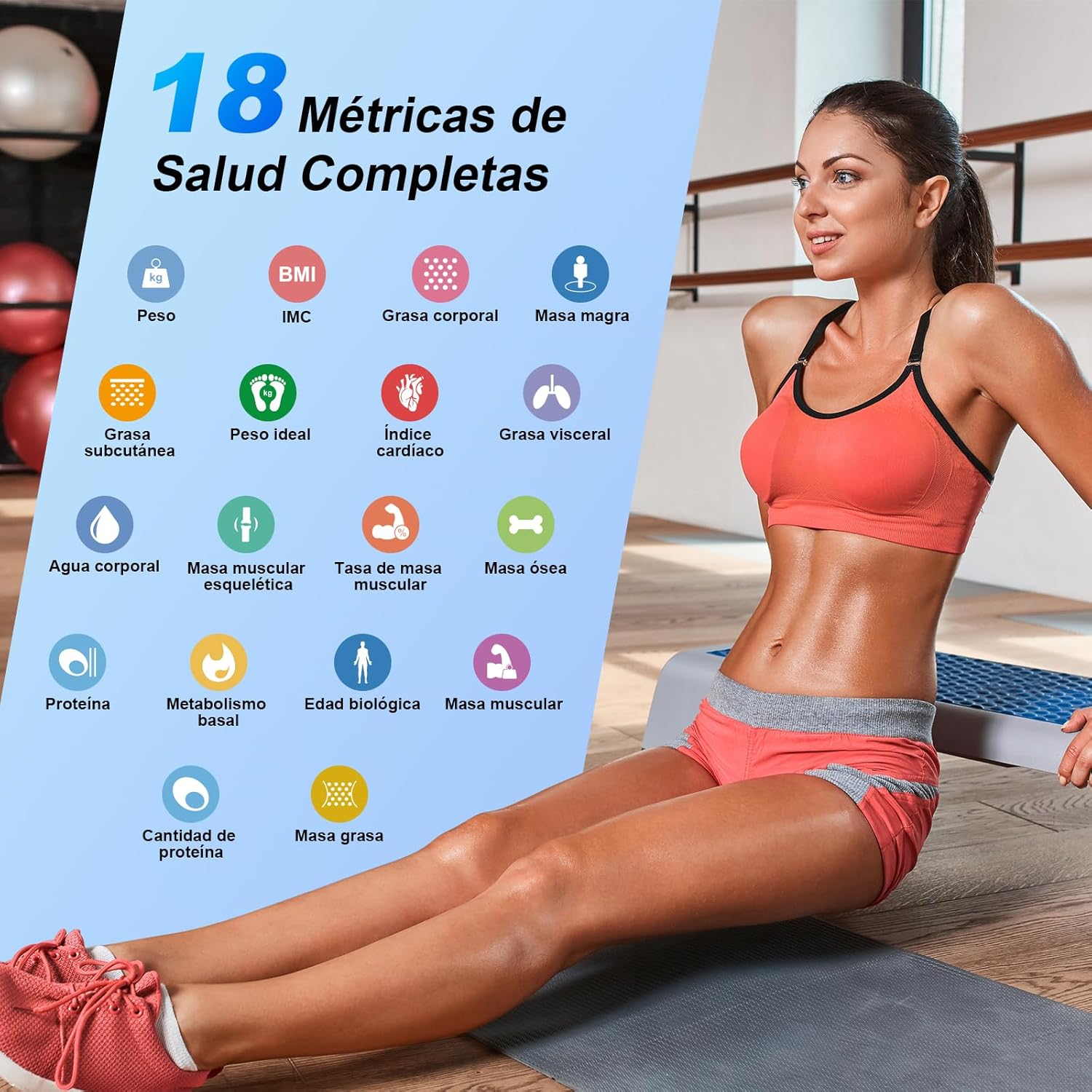 Perfil de báscula con esquina redondeada y superficie de vidrio templado