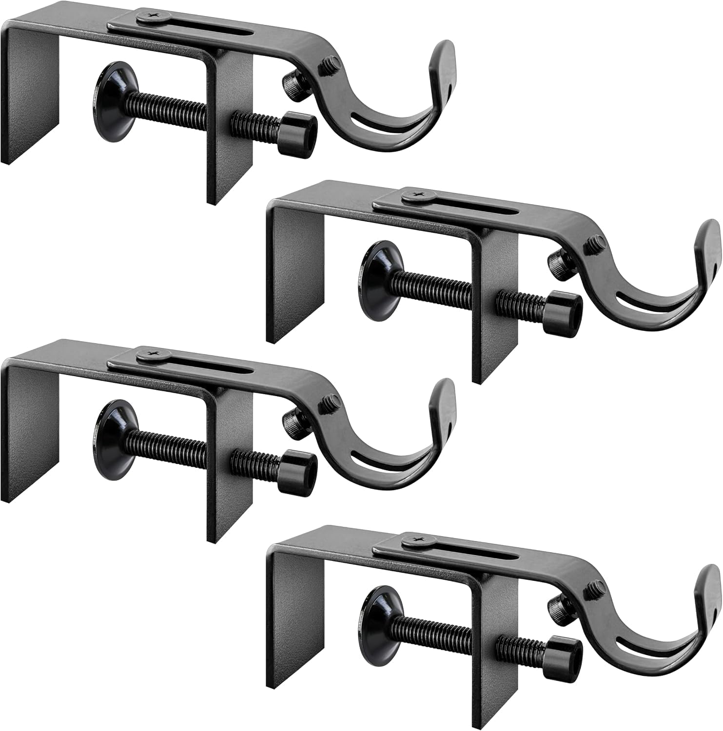 it for 0.7-2 inches Rectangle Headrail Set of 4 No Drill and Tools Required.Outside Mounted Blinds Curtain Rod Bracket（4） (4)