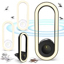 Ultrasonic Pest Repeller Pack of 4 Mosquito Repellent Ultrasonic Electric Insect Plug Mosquito Plug Mouse Repellent for Indoor Mosquitoes Mice Spiders Cockroaches Insects Fleas Moths