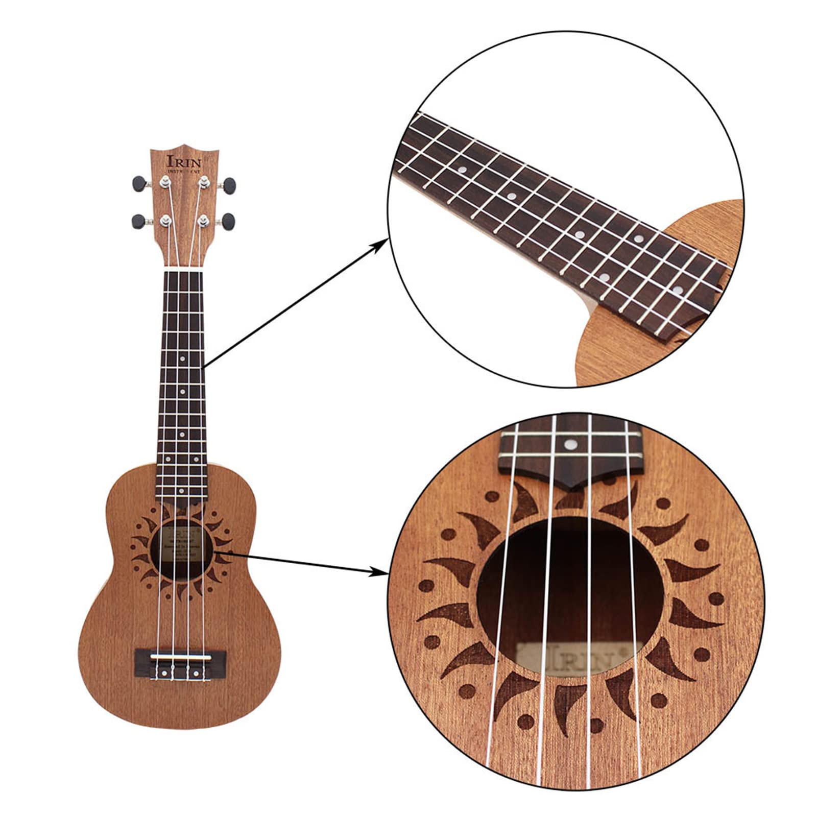 21 pollice Ukulele 4 Corde Piccola Chitarra Semplice Nylon Corde Ukulele per Principianti Strumento Musicale