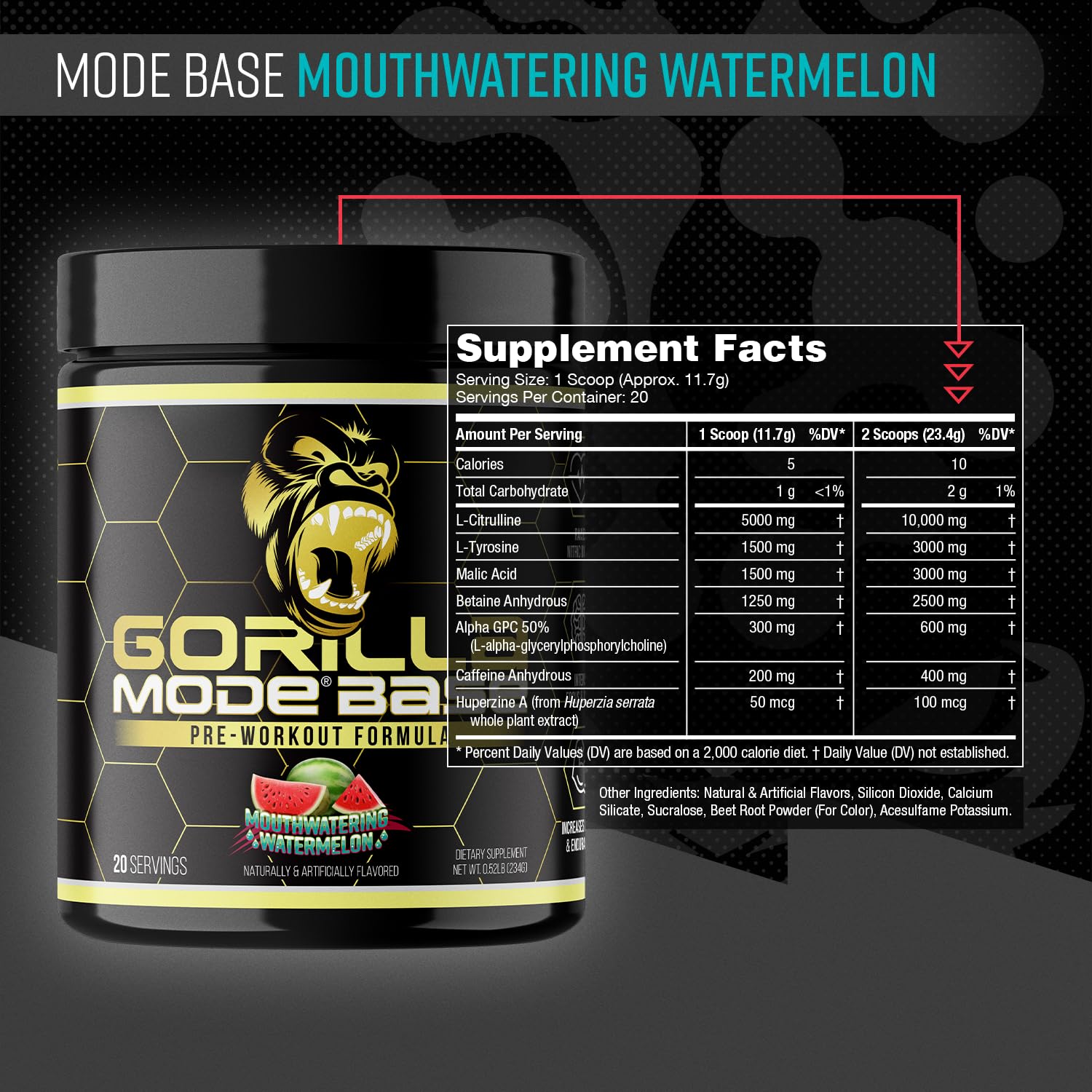 Gorilla Mode Base Pre Workout | 234g (Mouthwatering Watermelon) — Amazon image 2