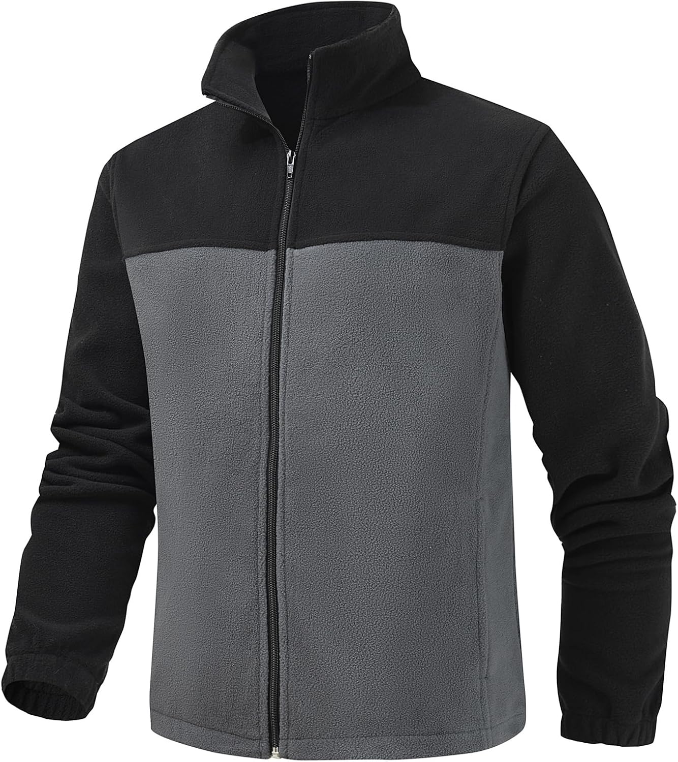 Men’s Casual Outdoor Fleece Zip Jacket Long Sleeve Warm Winter Coat for Men with Zip Pocket