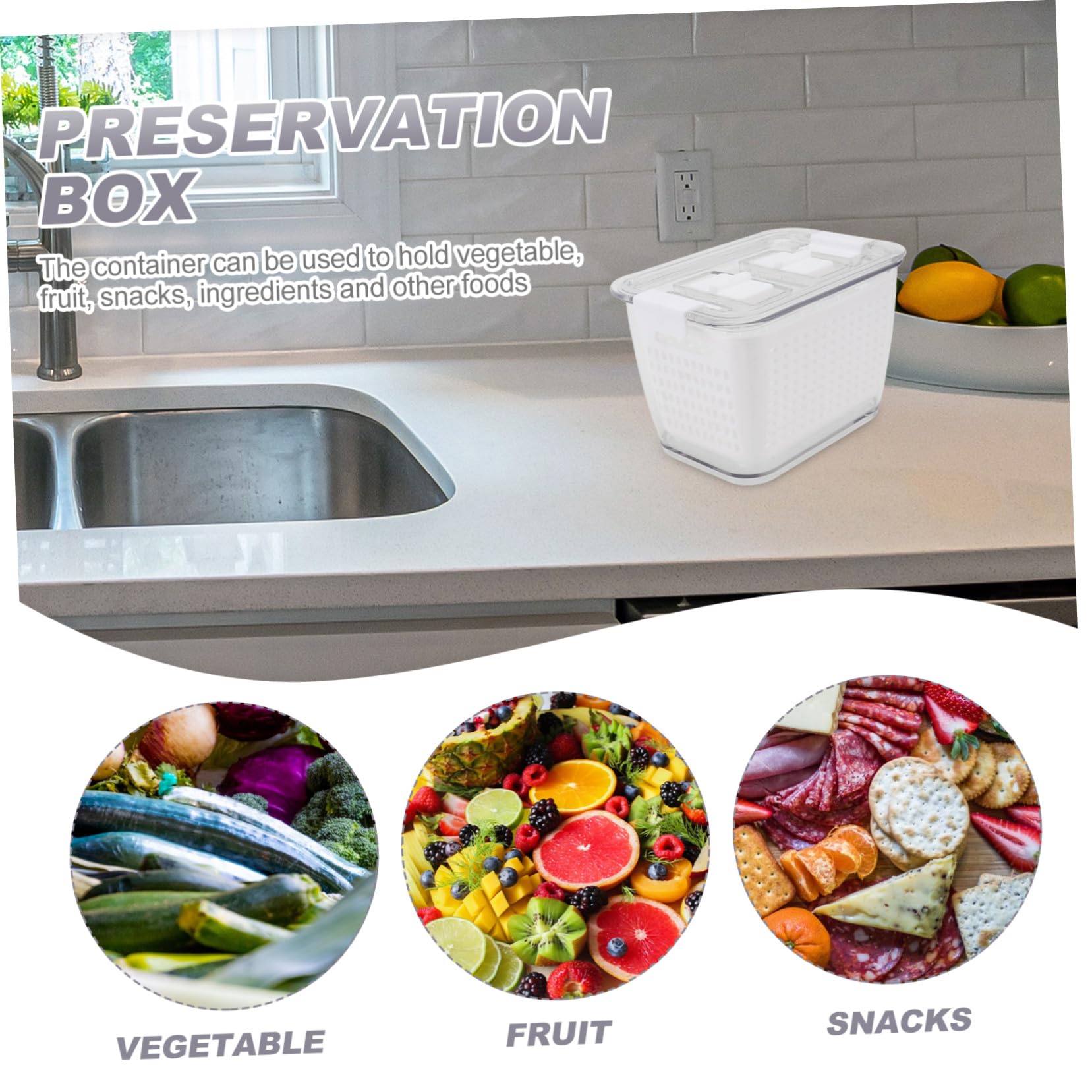 NOLITOY 3 piezas Cajas de Almacenamiento para Frigorífico con Estructura de Drenaje Organizador de Frutas y Verduras Material Fácil de Limpiar Pequeñas y para Conservar Alimentos