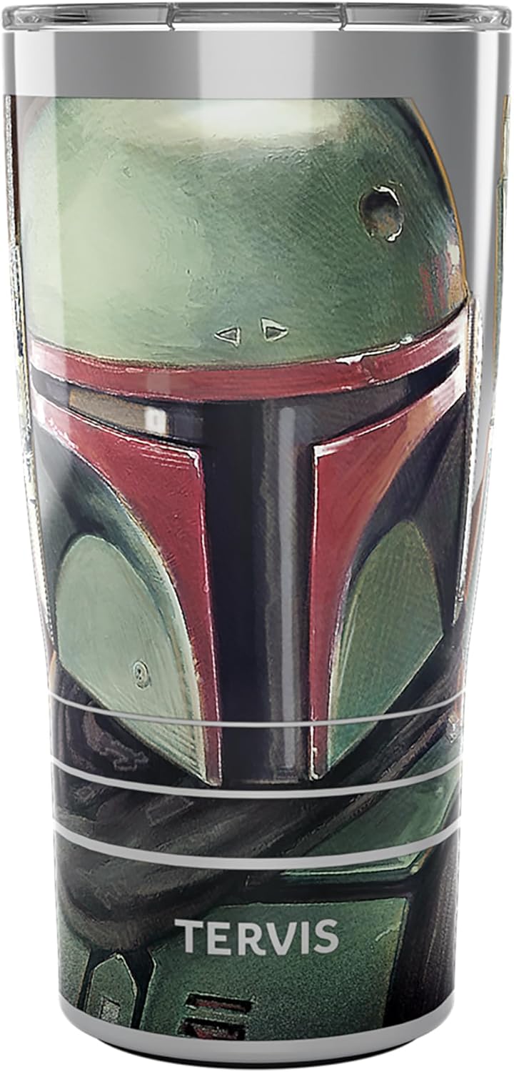 Tervis Traveler Star Wars The Book of Boba Fett Helmet Triple Walled Insulated Tumbler Travel Cup Keeps Drinks Cold & Hot, 20oz, Stainless Steel