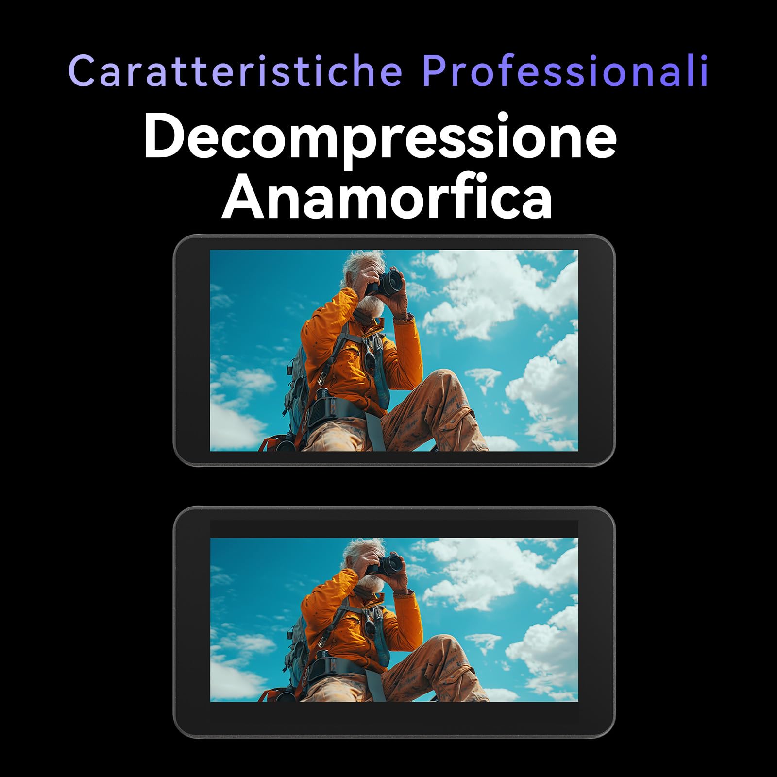 Portkeys PT5 II Monitor da Campo 5" Touchscreen MOVNORM OS 4K HDMI IN/Out con 3D LUT Luma/RGB Waveform Monitor Video Assist Full HD per Fotocamere Reflex e Mirrorless