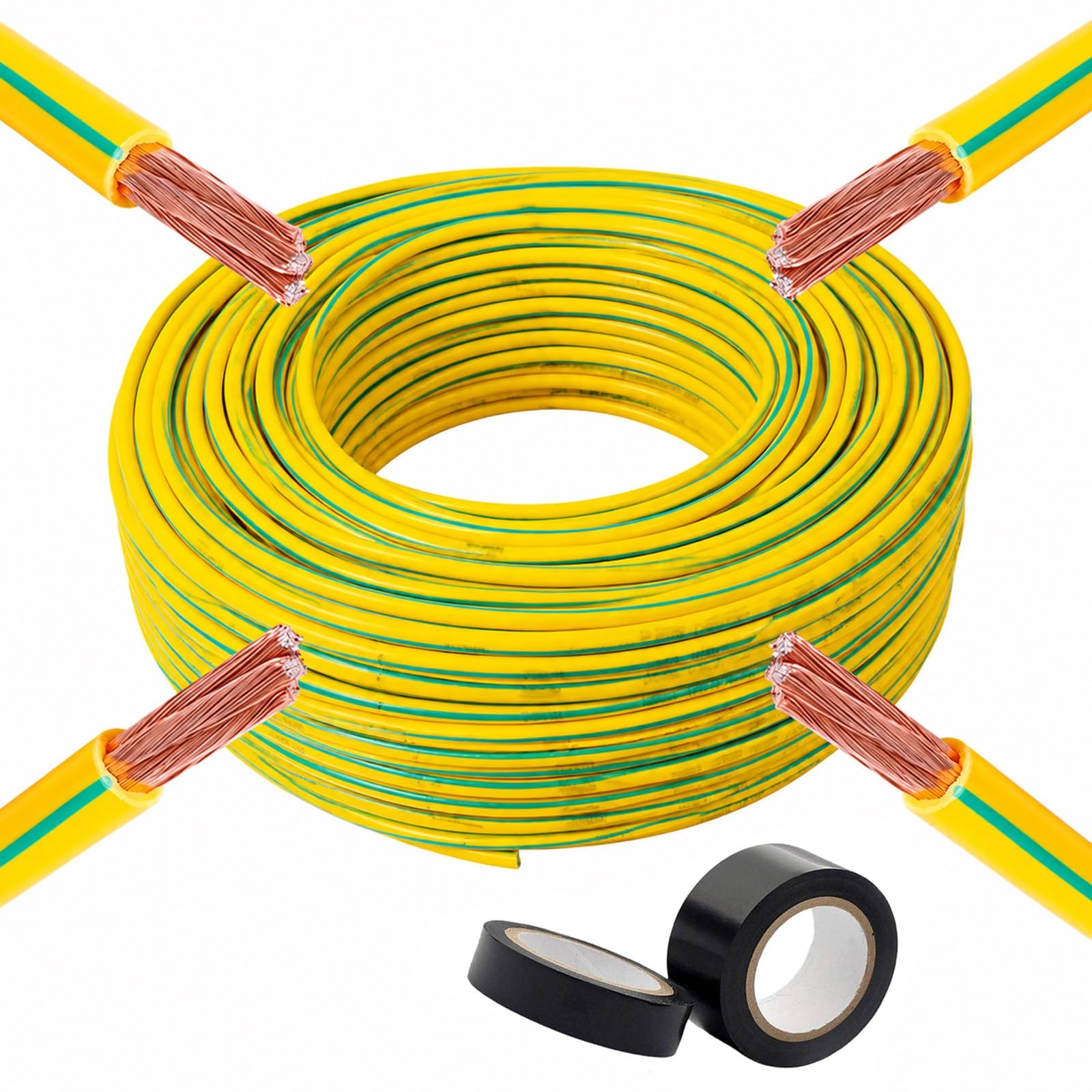 Cavo Flessibile In Rame Multifilare Con Filo In PVC Da 1~10 Mm², Cavo Elettrico In Rame Privo Di Ossigeno Ignifugo for Scatole Di Distribuzione E Armadi UPS(10M/30FT,2.5mm²/13AWG)