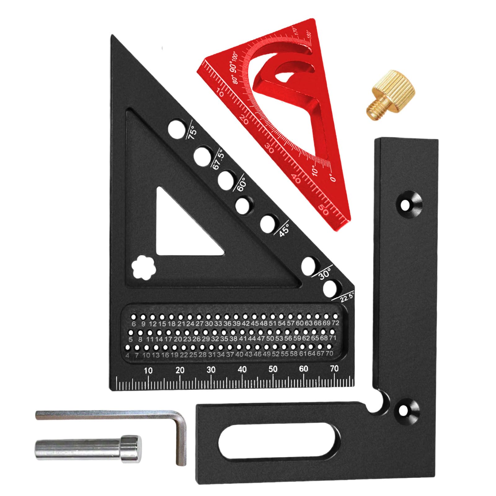 Purpose Aluminum Alloy Measuring Ruler Set Anticorrosion Finish for 45° 90° Angles Marking in Woodcraft Projects Woodworking Measurement Ruler