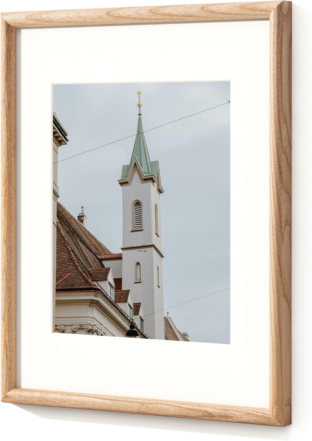 Axeman 11x14 Picture Frame with Mat for 8x1011 x 14 Picture Frame Solid Ash Wood