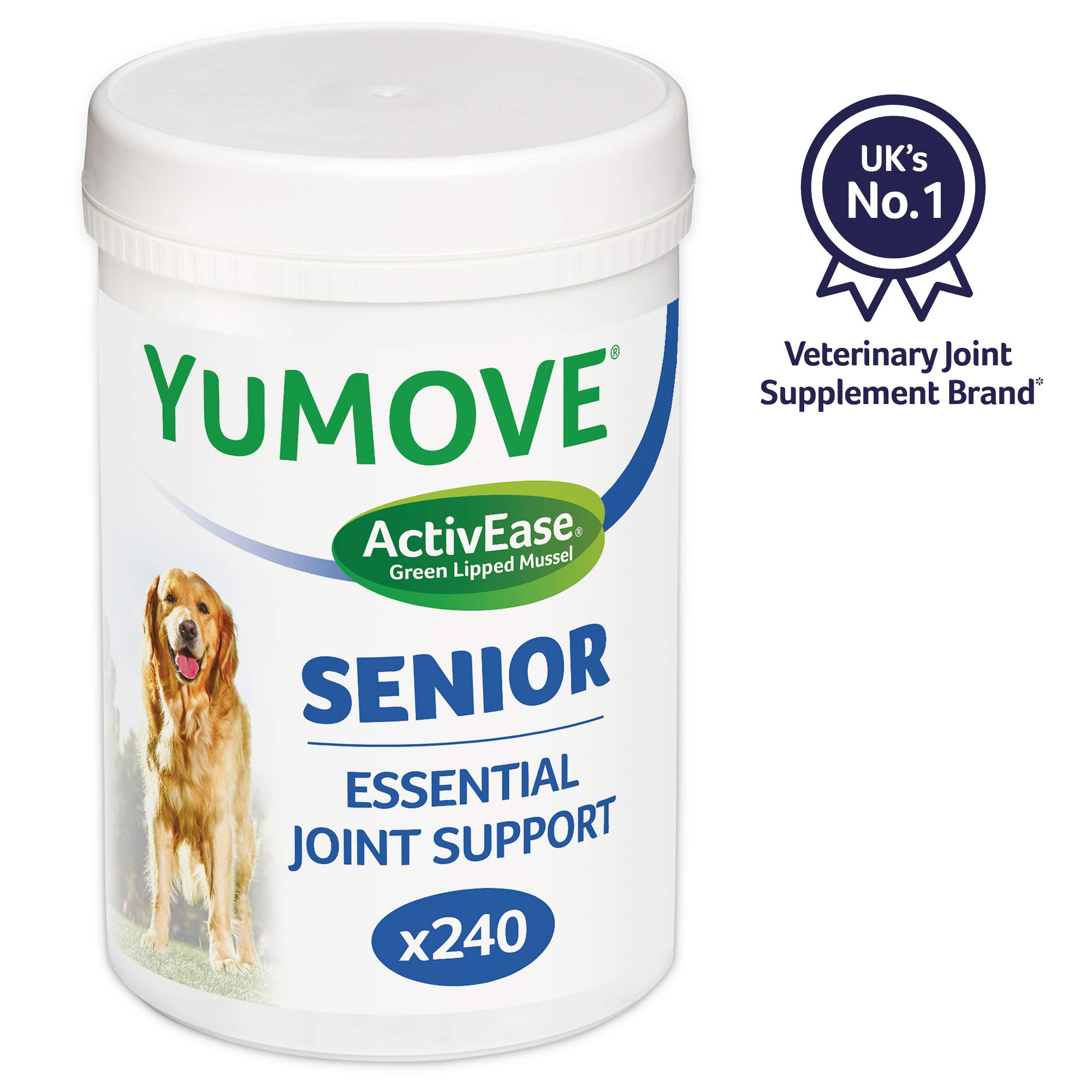YuMOVE Gelenktabletten Hund Senior + Adult Doppelpack - Pack 240+300 Tabletten - ActivEase Grünlippmuschel Hund - Glucosamin & Chondroitin - Gelenkunterstützung Für Alle Rassen Täglich Im Alltag Fit