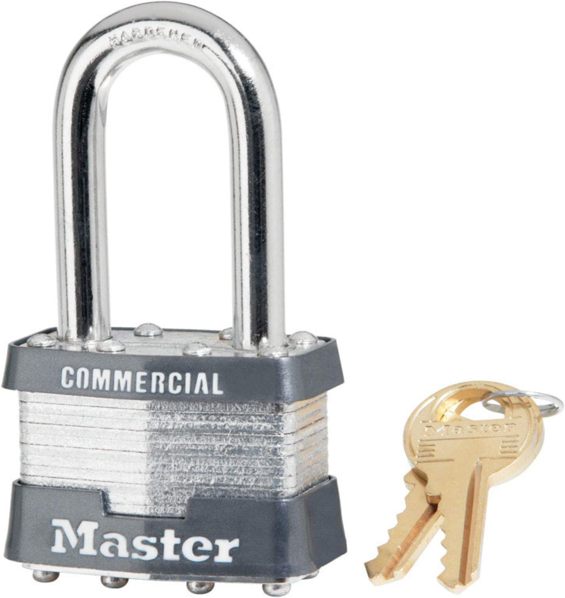 Master Lock1-5/16 in. H x 1 in. W x 1-3/4 in. L Laminated Steel 4-Pin Cylinder Padlock 1 pk Keyed Alike