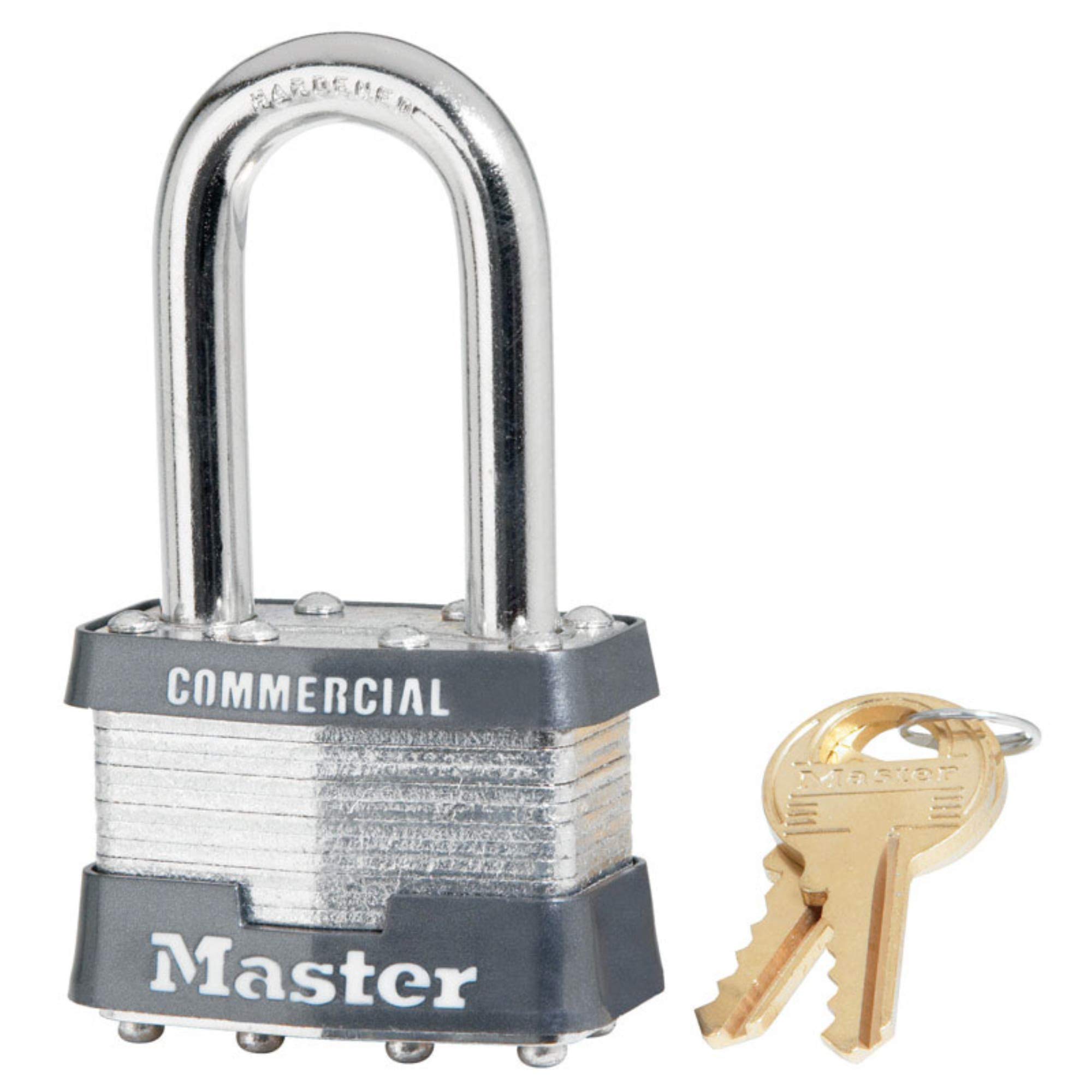 Master Lock1-5/16 in. H x 1 in. W x 1-3/4 in. L Laminated Steel 4-Pin Cylinder Padlock 1 pk Keyed Alike