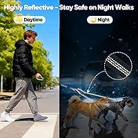 Vista 5 de XiaZ Double Dog Leash for Two Dogs, No Tangle with 360° Swivel & 4 Comfortable Handles, Heavy Duty Dual Dog Leash with Highly Reflective Rope