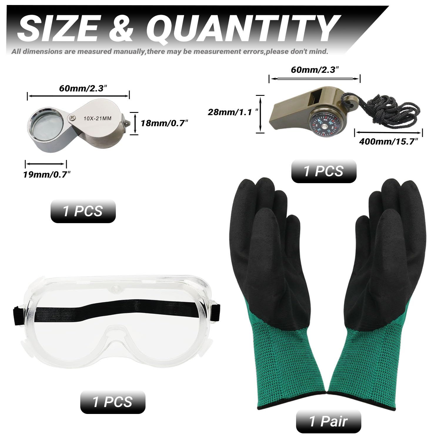 Geology - Kit di 6 strumenti per piccone, martello da 850 g e scalpello da scavo da 30,5 cm, occhiali di sicurezza, fischietto, lente di ingrandimento da gioielliere e guanti, set di strumenti