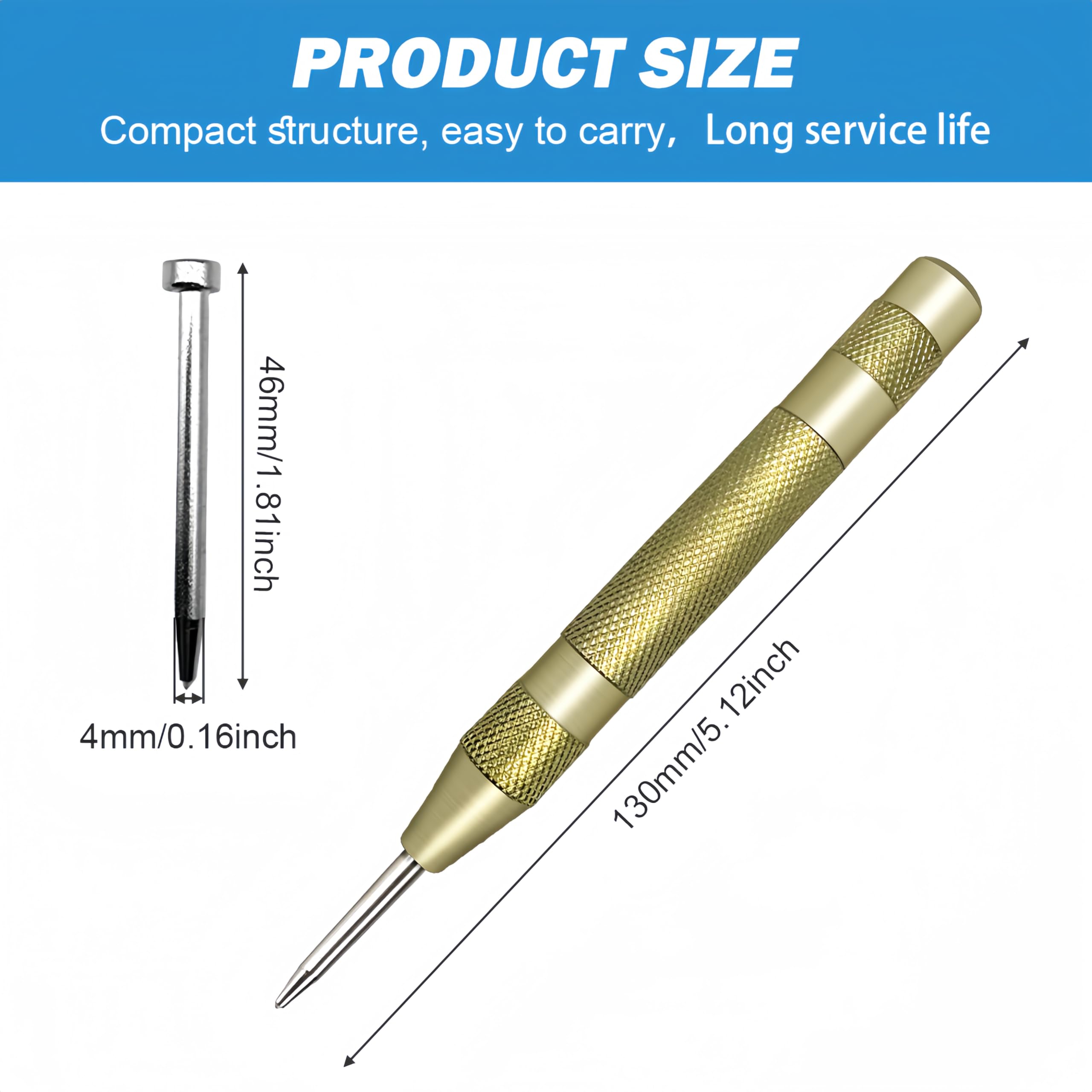 Punzone Centrale Automatico In Acciaio Caricato A Molla Per Marcatura Dei Fori Di Partenza. Utensile Manuale Acquista In Modo Economico - Spedizione Gratuita, Recensioni Reali Con Foto - Foto 4