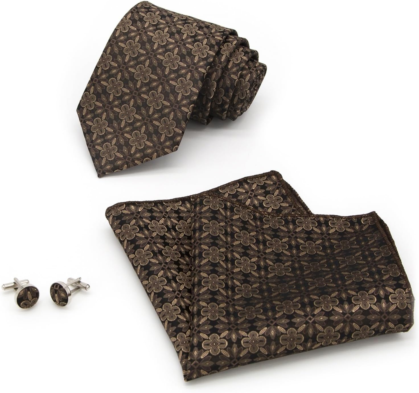 Men's tie set cufflink pocket square striped business formal wear