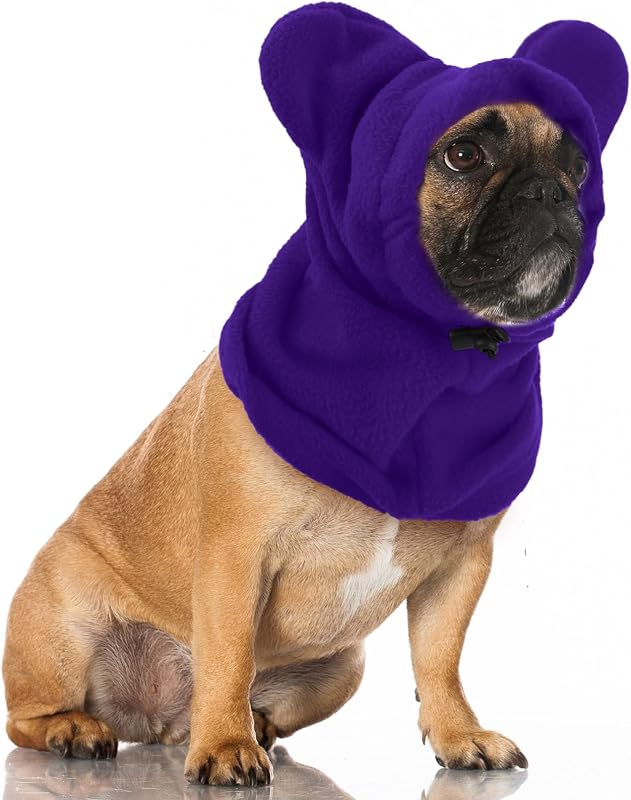 Chapéu de Inverno para Cães com Protetores Auriculares e Pescoço, Roxo, M – Clysee