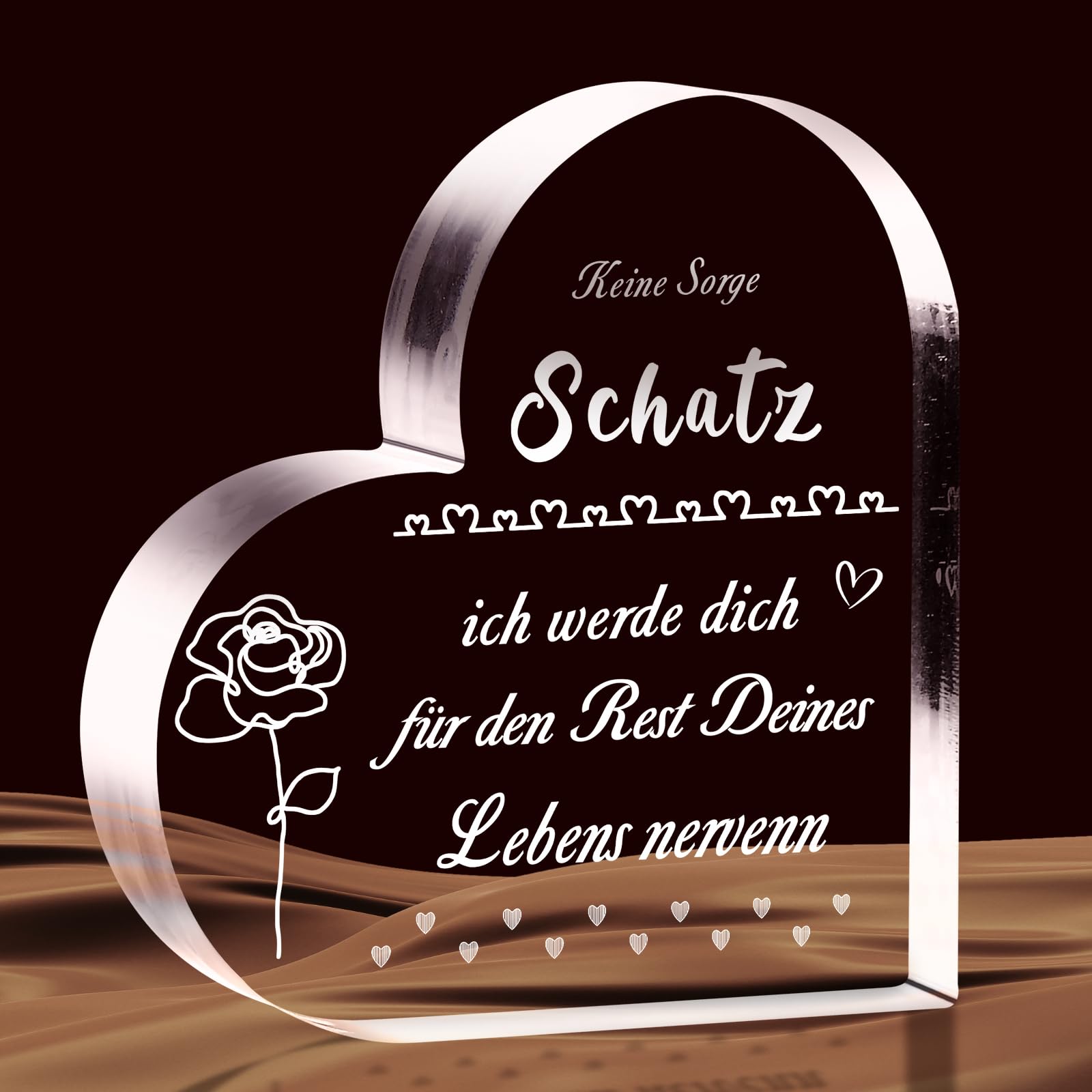 Valentinstag für Sie Ihn, Acryl Block Puzzle Geschenke für Frauen Sie Freundin, Valentinstagsgeschenke für Sie Ihn an Geburtstag Jahrestag Weihnachten