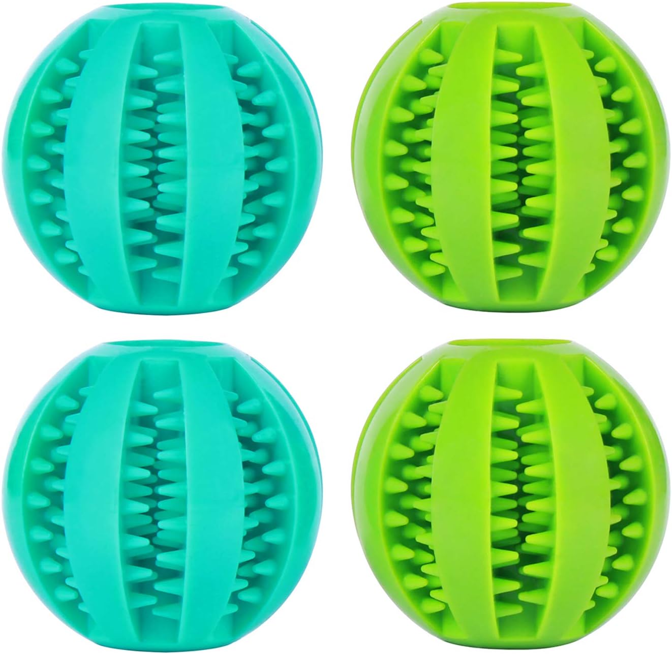 ColaPets 4Packs Dog Ball IQ Treat Balls Dog Teething Toys Balls Toys for Pet Tooth Cleaning/Chewing/Playing Soft Rubber Ball