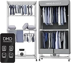 Electric Clothes Dryer, 2-Tier Heated Clothes Airer, Energy-Efficient Electric Clothes Airer, 180 Minutes Timer, Auto Power-Off, 15kg Capacity, 1000W (Remote & Pegs)