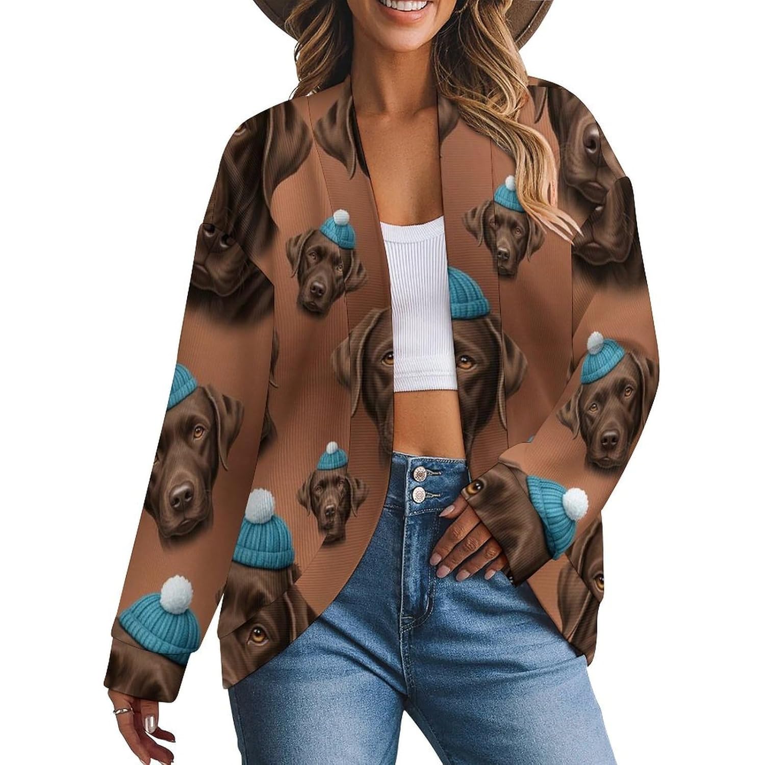Cardigan Womens Long Sleeve Open Front Coat Multi Functional Comfy Sweaters Outerwear
