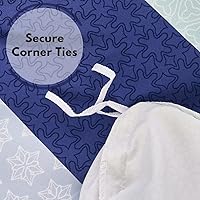 Vista 5 de JSD Juego de funda de edredón de 3 piezas a rayas, tamaño King, funda de edredón estampada de microfibra suave con lazos en las esquinas, cierre