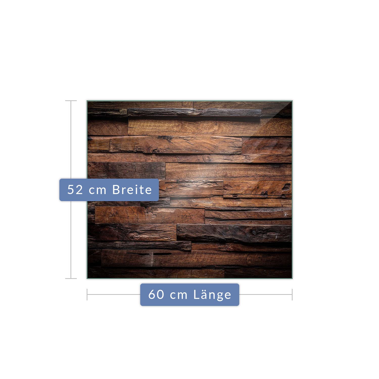 Herdabdeckplatte Abdeckung Ceranfeld Abdeckplatte Schneidebrett 1-Teilig 60x52 Bretter Braun Spritzschutz Glasplatte Ceranfeldabdeckung Schutz Kochplatten Herdschutz Sicherheitsglas Glasschneidebrett
