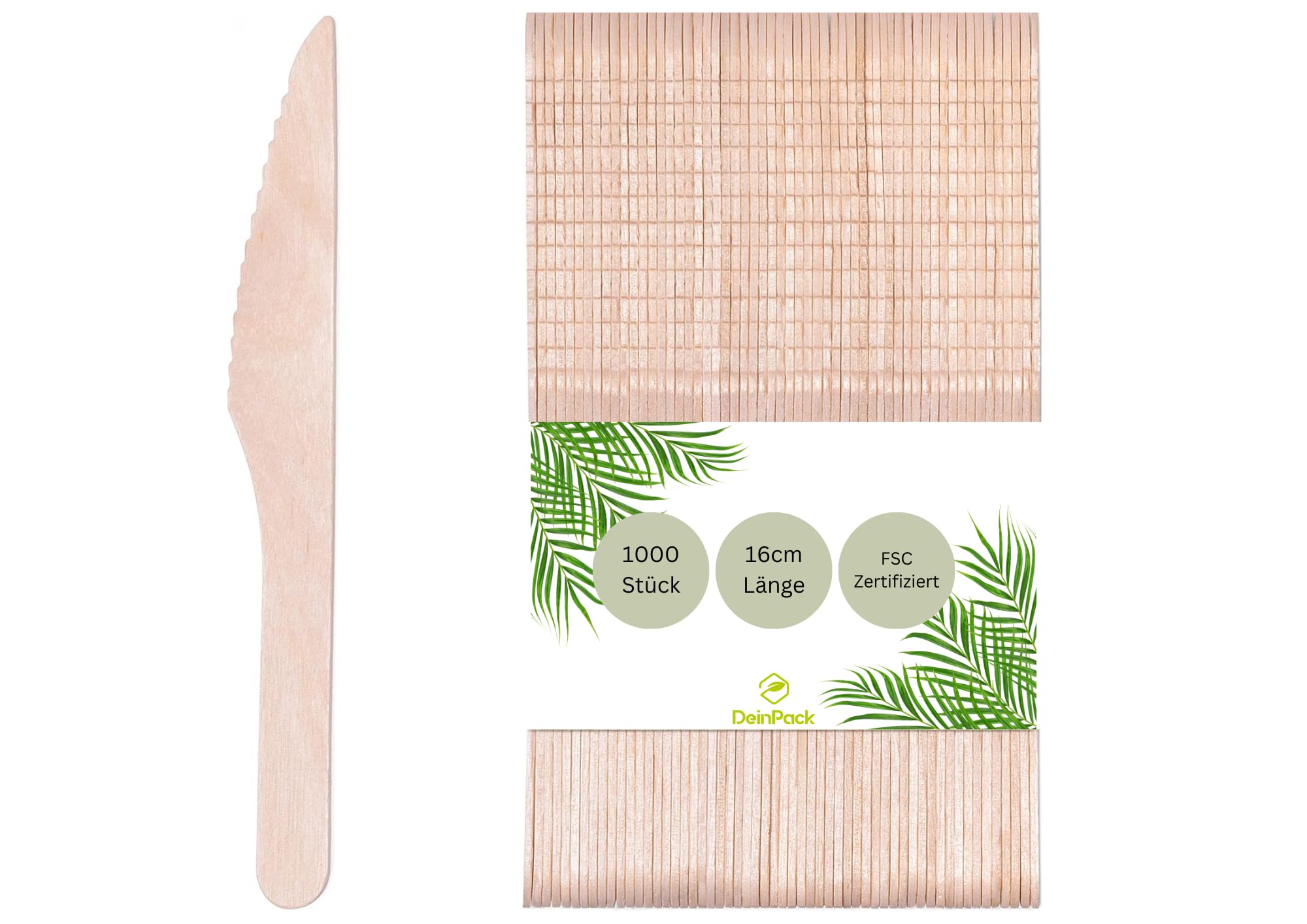 500 Holzmesser Birke 16cm | biologisch abbaubar | Nachhaltiges Besteck | Einwegbesteck | Holzbesteck