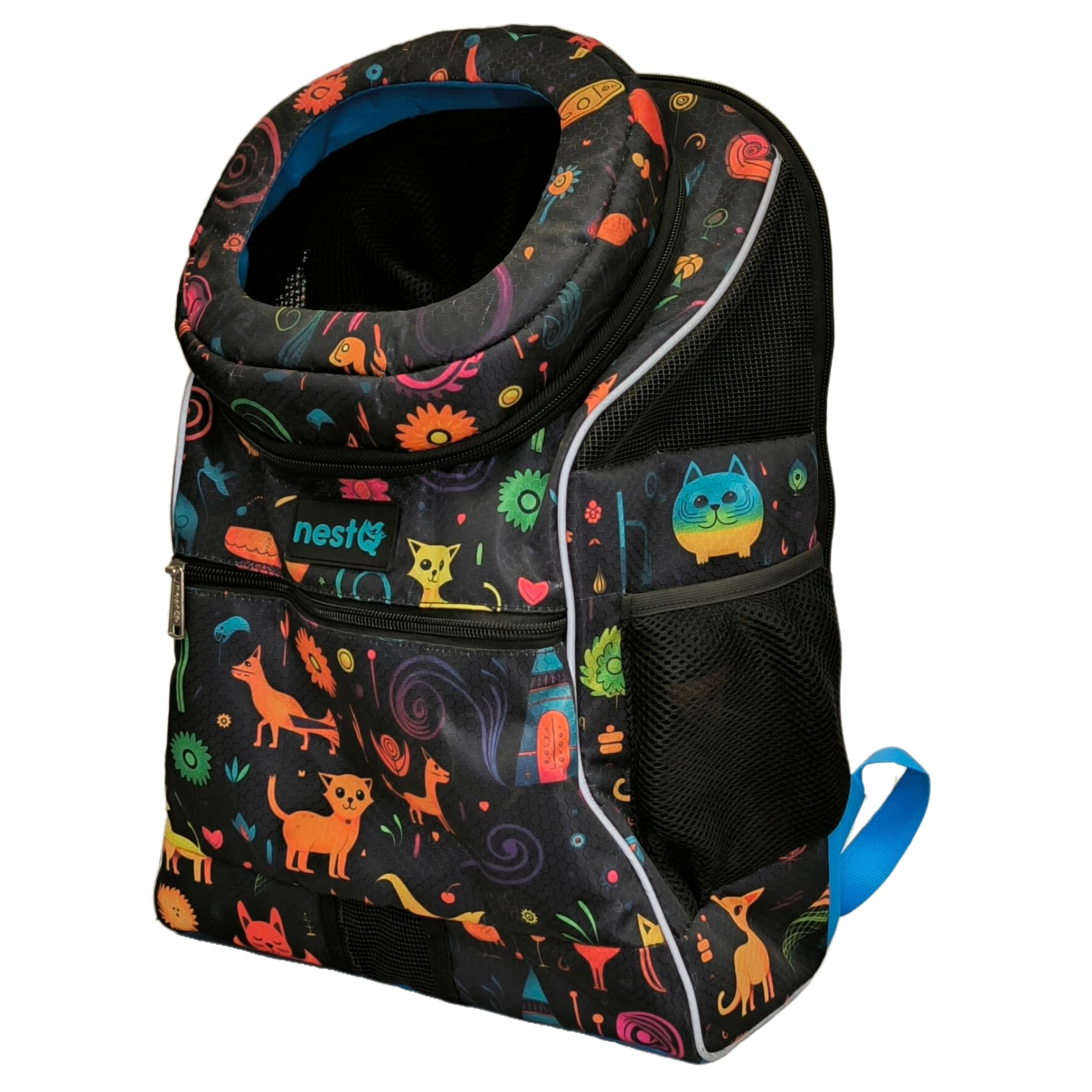 Backpack for Small Pets such as Dogs and Cats up to 3 kg - Neck Protector for Head - Travel Bag, Puppy Carrier - Size 43 x 30 x 20 cm