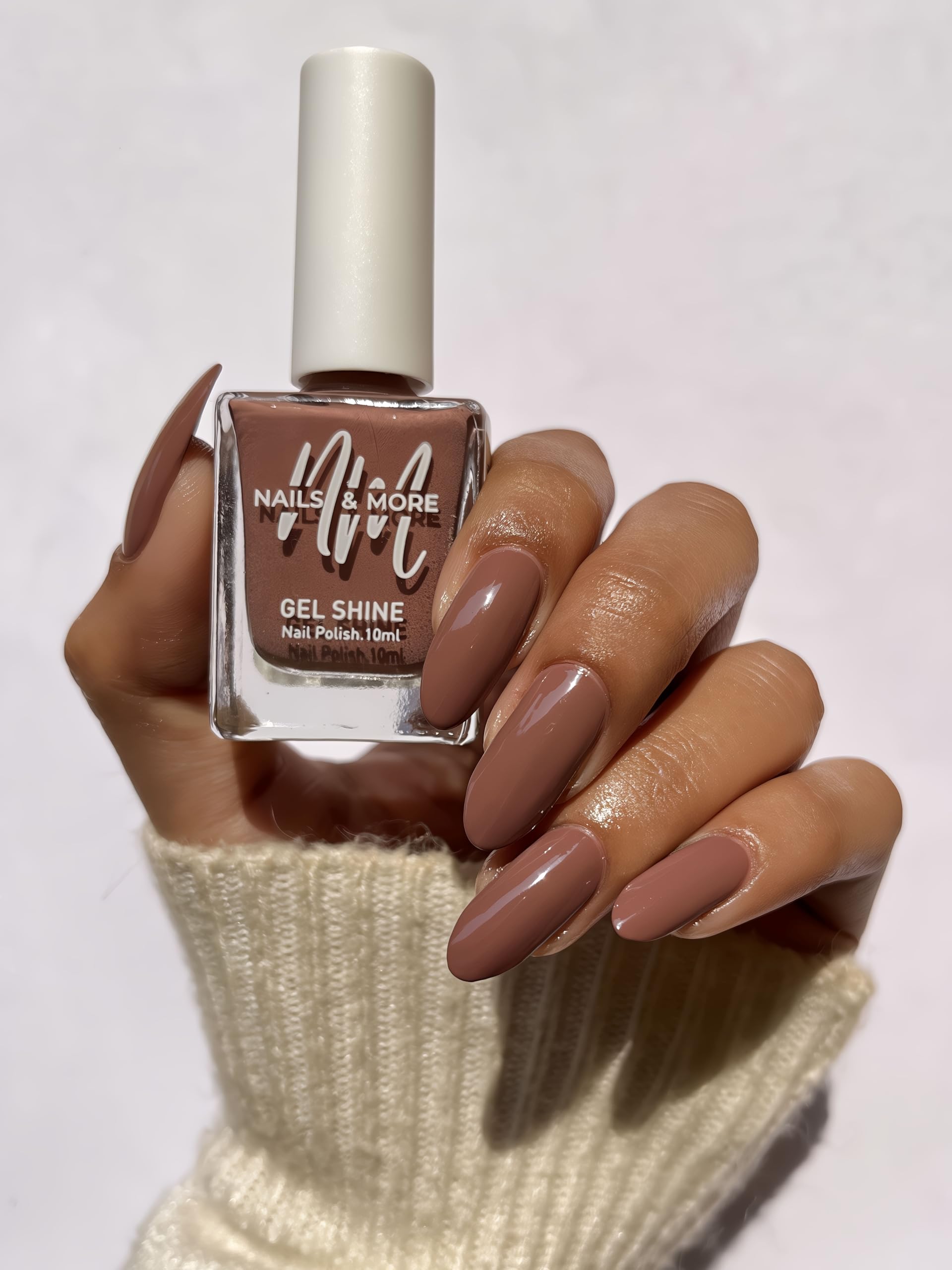 Nails & More 44 Rosy Brown Gel Shine Nail Polish - Argan Oil Infused, Long Lasting & Chip Resistant - Vegan & Non-Toxic Rosy Brown Paint for Women-image-7