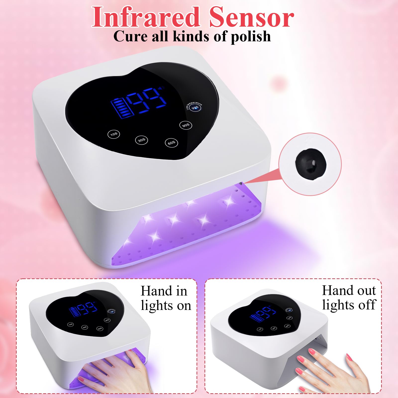 Amazon | コードレスUV LEDネイルランプ、ネイルポリッシュ用72W UV