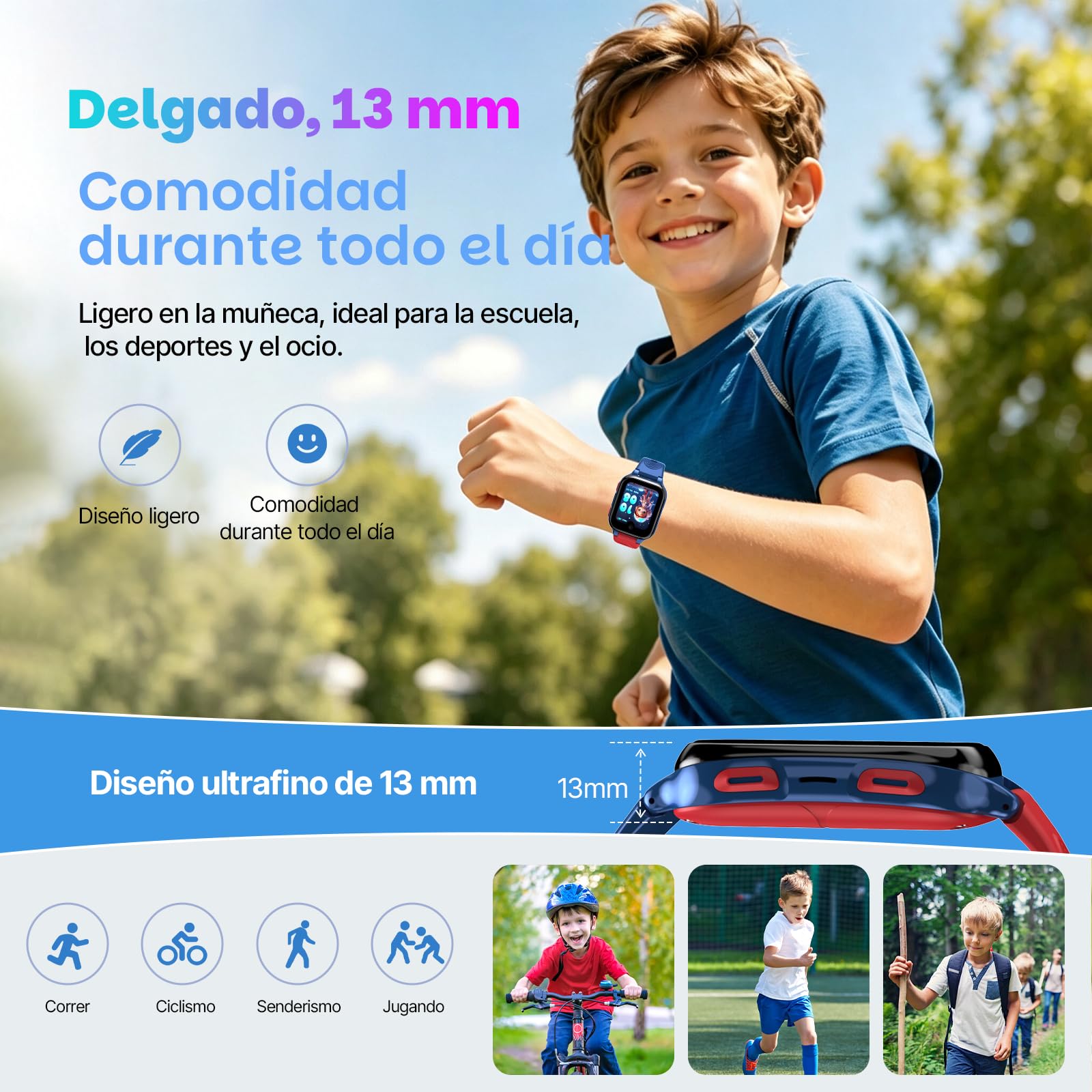 K9 Reloj Inteligente para Niños con GPS, Pantalla AMOLED, Videollamada HD y Cámara 5MP, Smartwatch Infantil AI con Llamadas, 6-12 Años
