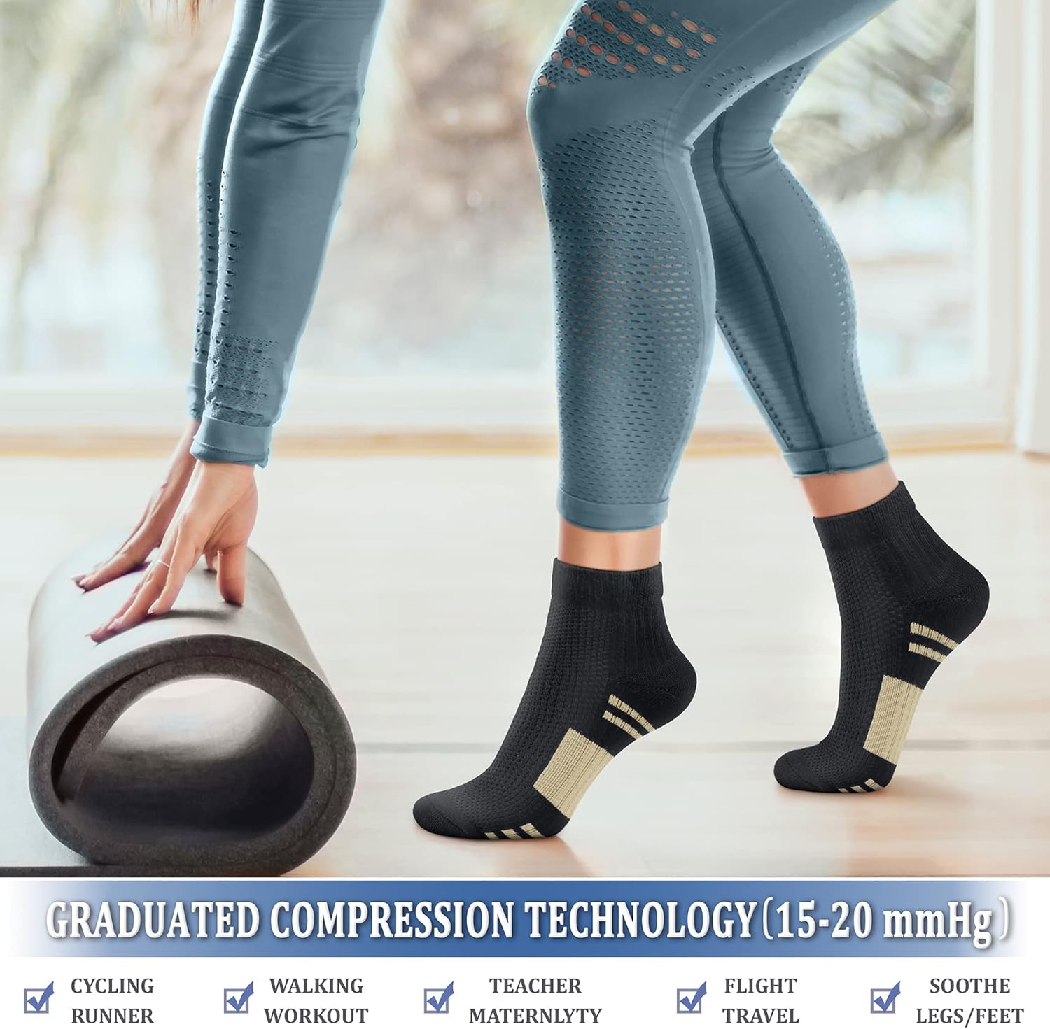 CHARMKING Compression Socks for Women & Men Circulation 15-20 mmHg is Best for Athletic Running Cycling Nurse Daily Wear - Image 2