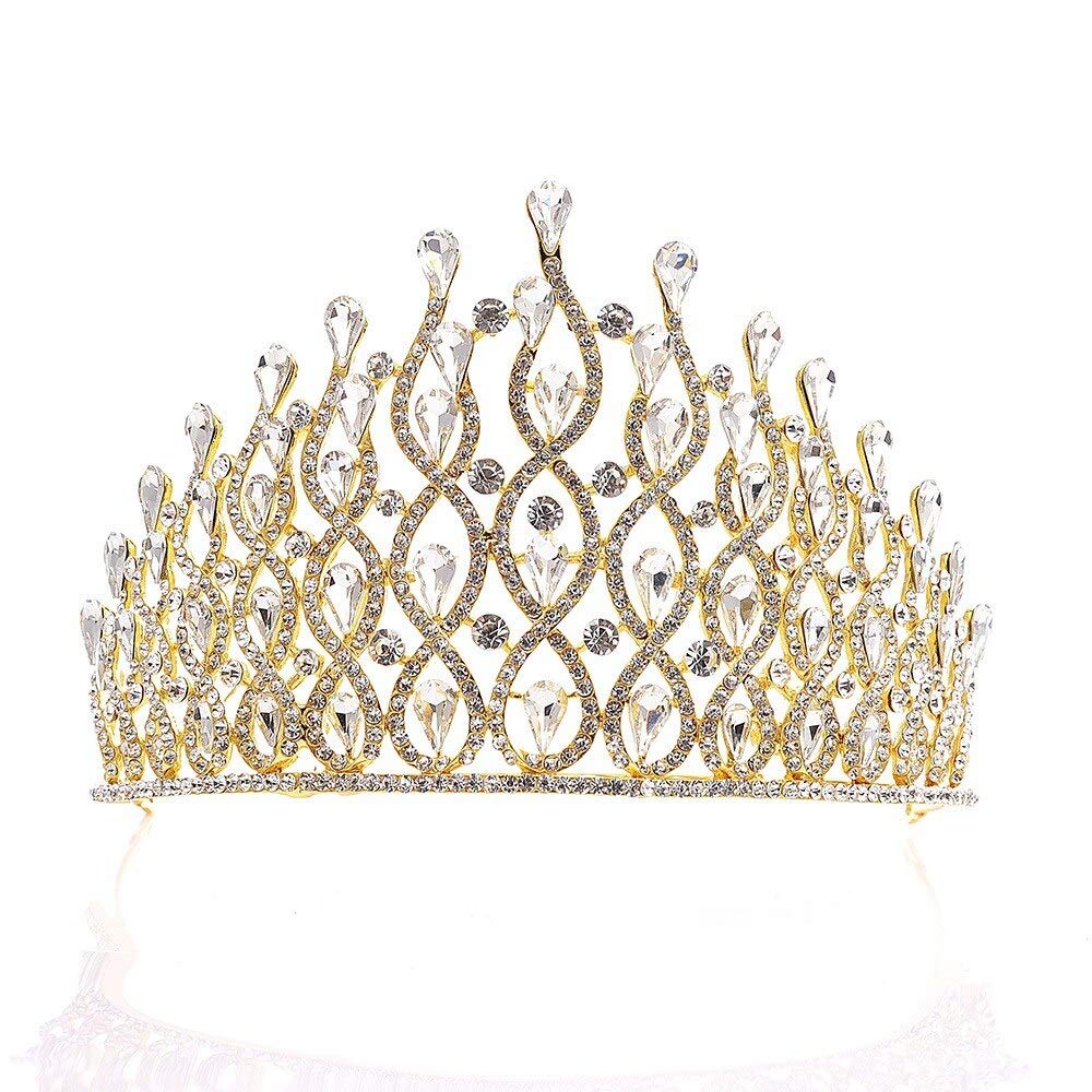 Damskie nakrycia głowy, biżuteria do włosów Diadem z koroną dla kobiet Luksusowylubne tiary i korony ślubne Akcesoria do włosów Biżuteria Rhinestone Prom Party Diadem Opaska na głowę Prezent
