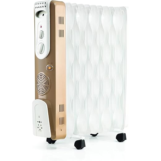 USHA 3611FS PTC 2500-Watt Oil Filled Radiator (White)