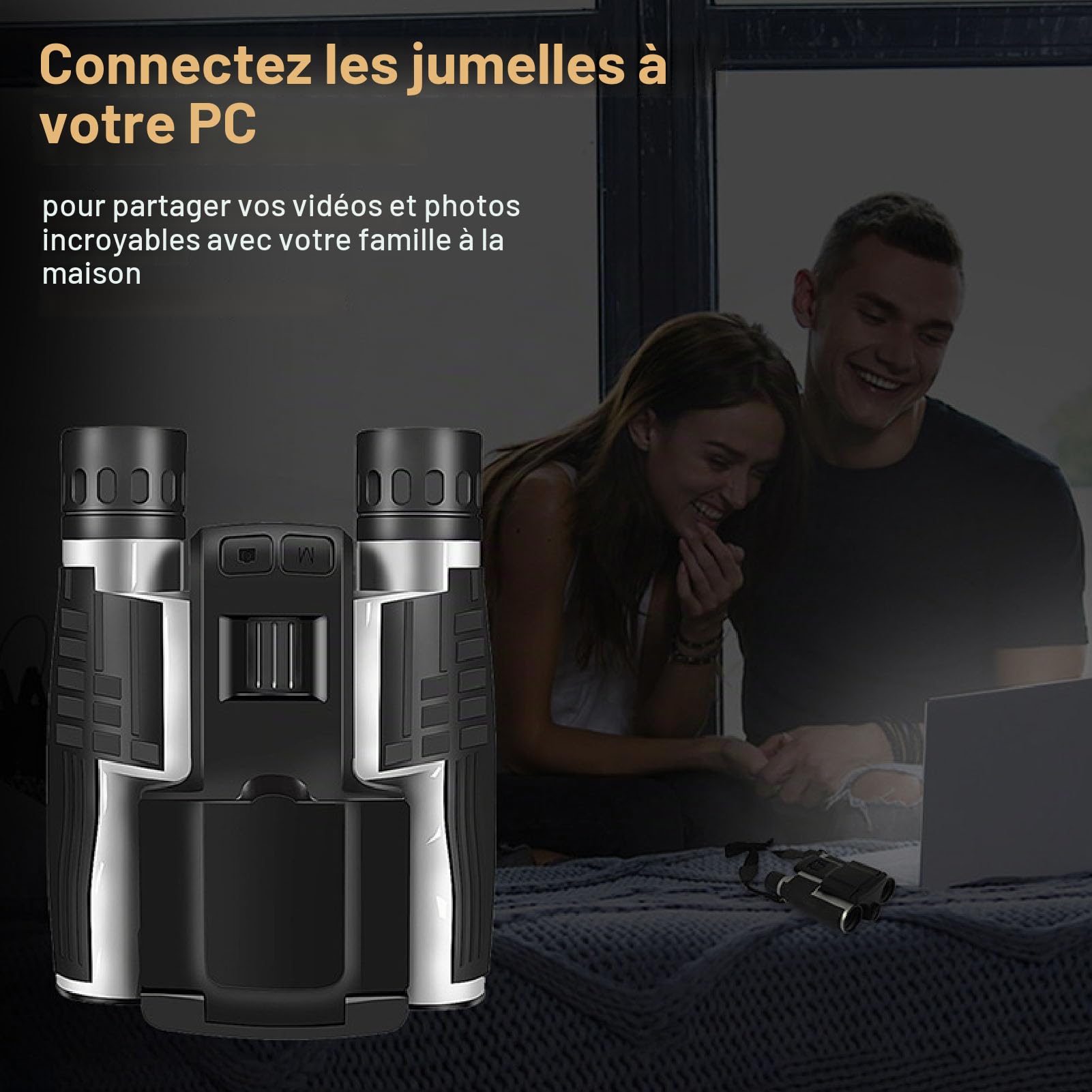 Jumelles numériques avec appareil photo 48 MP Vidéos 2,5 K, jumelles 12 x 32, jumelles pour adultes haute puissance, écran couleur 2,4, zoom optique 12x, zoom numérique 8x, idéal pour les concerts