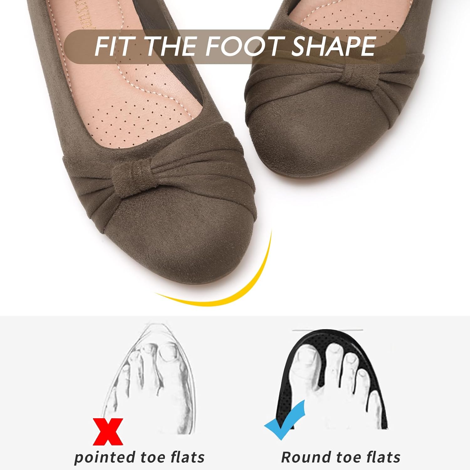 MaxMuxun Women's Flats Shoes Faux Suede Round Toe Ballet Dressy Flats Comfortable Slip On Walking Shoes - Image 4