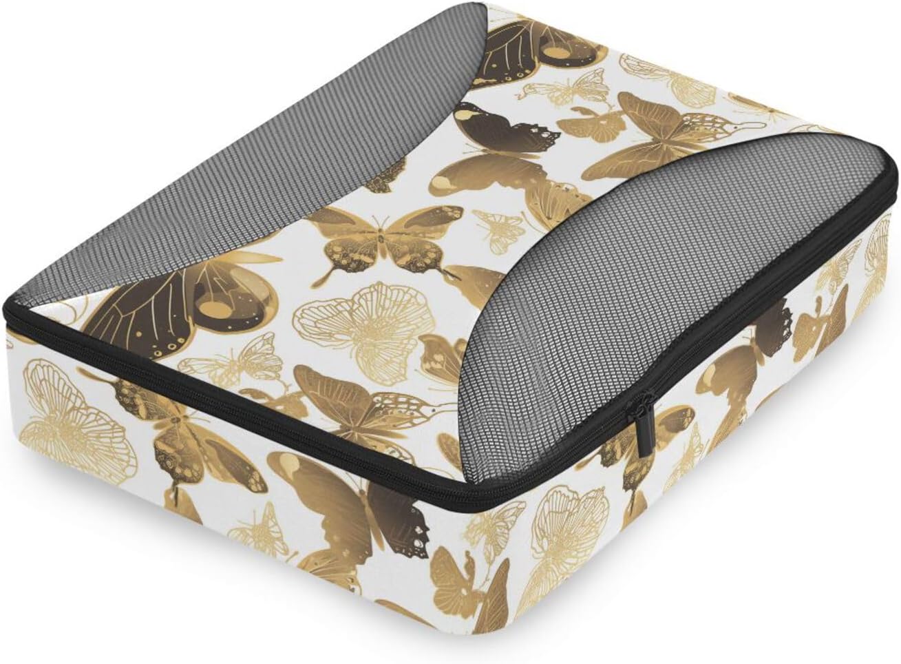 Black Gold Butterfly 4 Pcs set organizer bags for Mesh Travel Essentials portable packing cubes