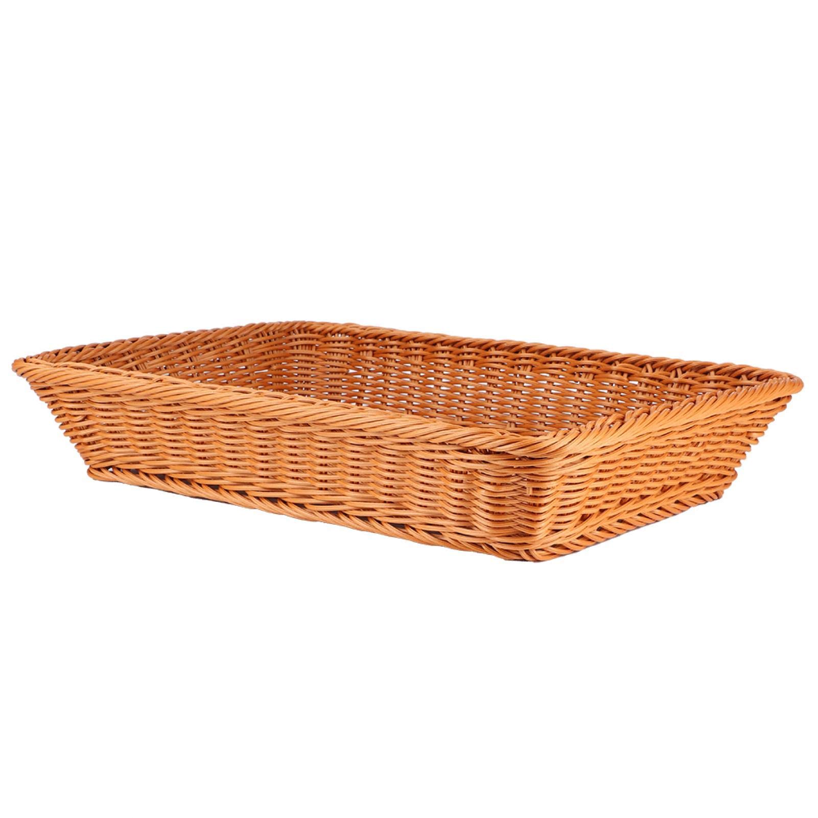 Cestino per il pane Cesto per alimenti rettangolare in tessuto marrone Cesto per frutta Cesto da tavolo per servire a buffet Panetteria Home Restaurant Supermercato(L)