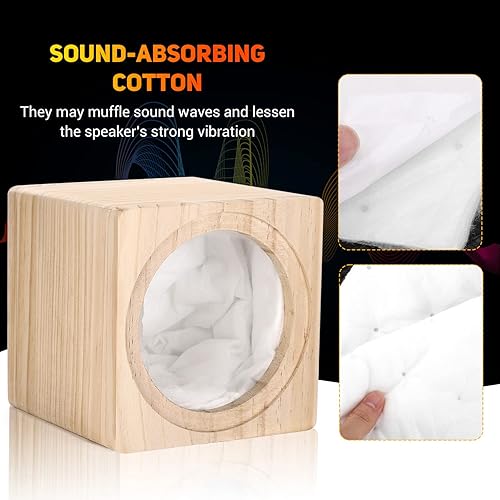 Miniatura 5 de Facmogu Caja de altavoz de madera con puerto de 8 pulgadas, caja de altavoz de madera para automóvil con algodón absorbente de sonido y taza