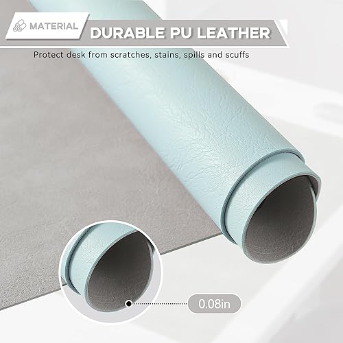 Miniatura 4 de Protector de cuero para escritorio, alfombrilla de mouse de cuero, alfombrilla de escritorio de poliuretano de doble cara, alfombrilla de mouse para