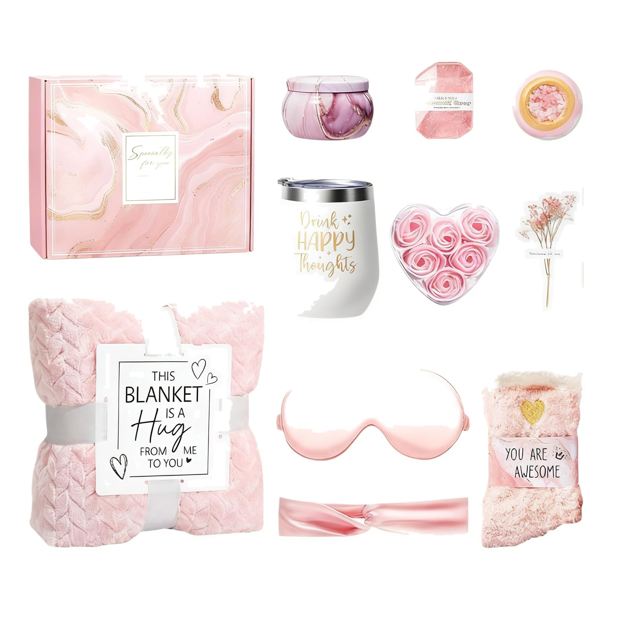 PIXZCSA Regalos de lujo para consentir a las mujeres, set de,rosa