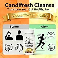 Vista 3 de Candifresh Cleanse, Suplemento de apoyo intestinal a base de hierbas con orégano, ajenjo y nogal negro, 60 cápsulas