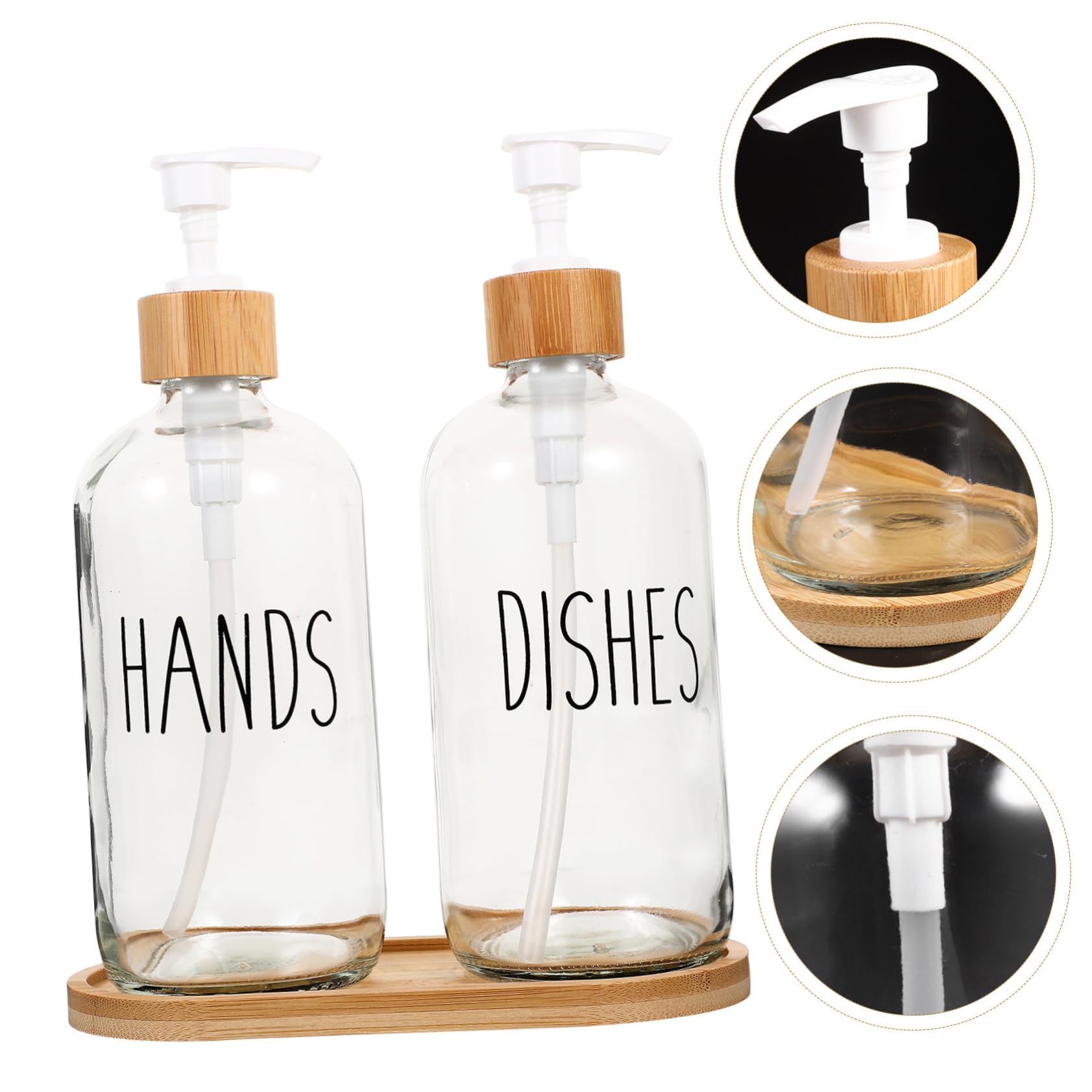 Mobestech Dispenser di Lozione in Vetro 500Ml con Pompa, Flacone Riutilizzabile per Shampoo e Detergente per Mani, Facile da Usare, per Casa e Hotel