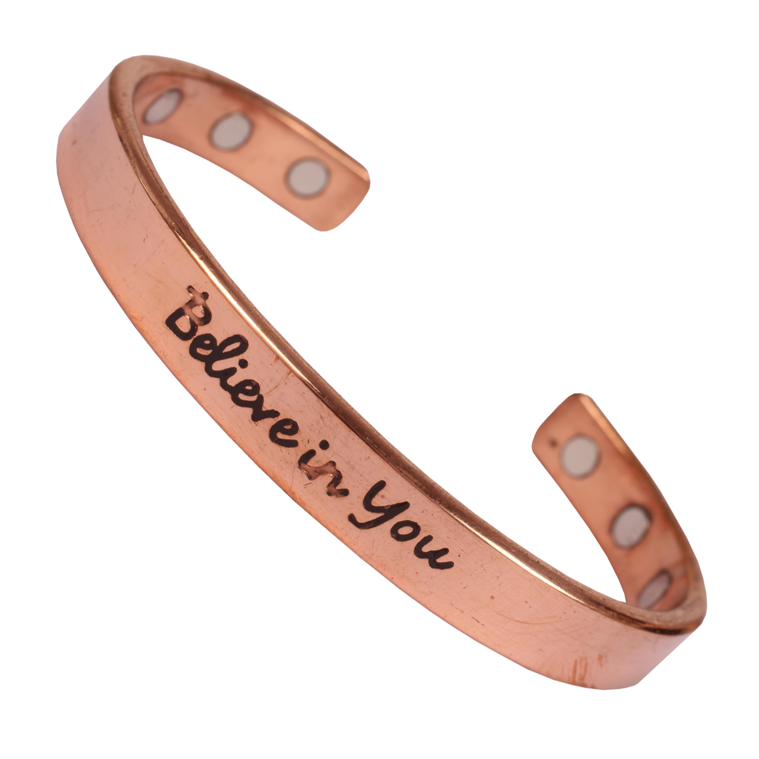 Touchstone Handmade Indian Copper Bracelet for Men Women Peace Chakra Yoga Meditation Mantra