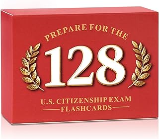 US Citizenship Flash Cards for Naturalization Test,128 USCIS Civics Questions & Answers, English Exam Prep & Essential Study Tool (English)