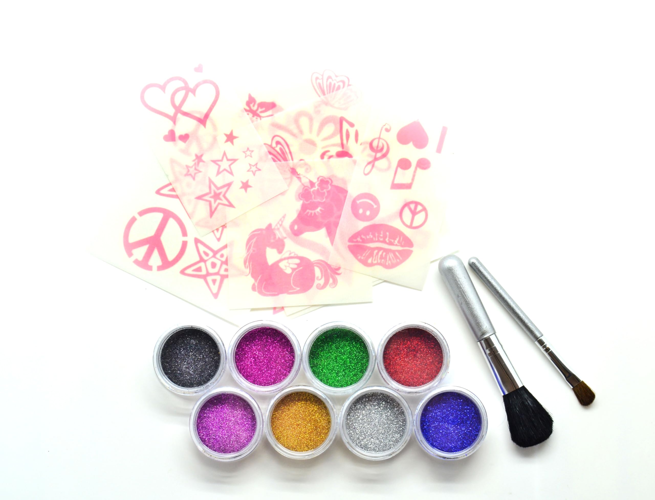 Body Art Tattoos Premium ECO Friendly Glitter Tattoo Kit with 8 Vibrant Colors - Image 4