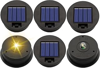 Solar Light Replacement Top Parts 6 Pack(Top Size 3.31 inch,Bottom Size 2.83 inch),7 Lumens Lantern Lids Waterproof Replacement Solar Light Tops, Outdoor Lantern Replacement Parts for Outdoor Garden
