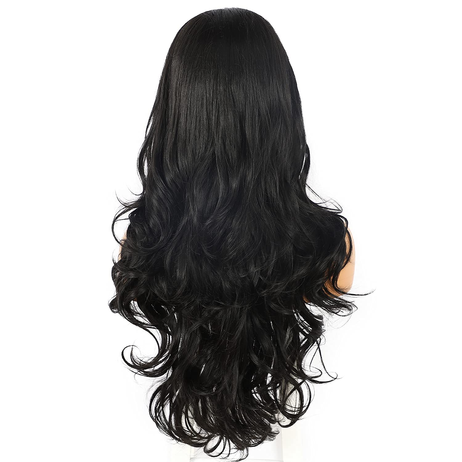 Long Wavy 4x1 Lace Front Glueless Wig Synthetic Heat Resistant 26Inch Summervibes[ AISI HAIR ] Ombre Blonde Wig for Women Long  main image 2